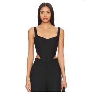Bardot Black Linen Corset